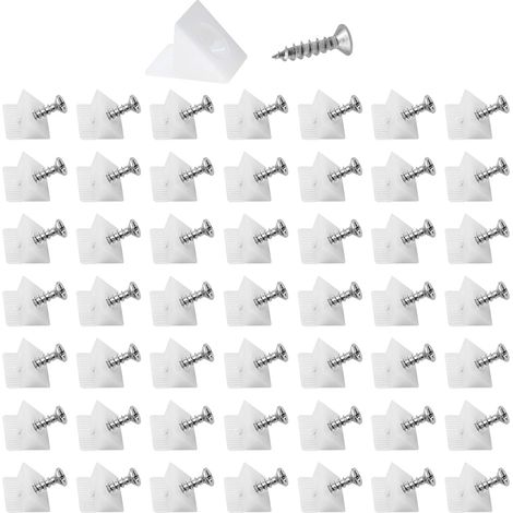 50x taquet de renfort plastique blanc à vis étagère meuble tiroir cale support raccord angle droit assemblage réparation équerre (1/5)