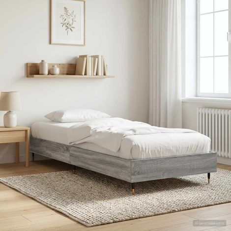 Cadre de lit 80 x 200 cm avec lattes fixes en bois d’ingénierie Sonoma gris - PANGIVO (1/5)