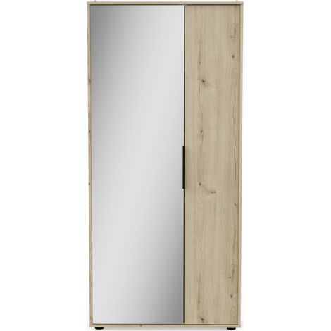 Armadio portascarpe 2 ante e 1 specchio L82,8 cm - EBONY