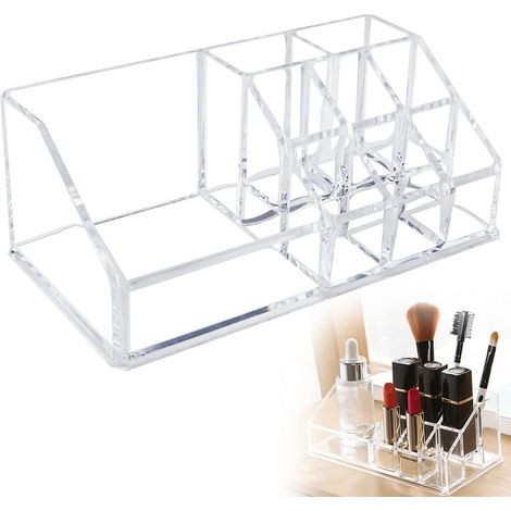 Boîte de rangement cosmétique en acrylique transparent, boîte à maquillage, idéale pour une coiffeuse ou une chambre.
