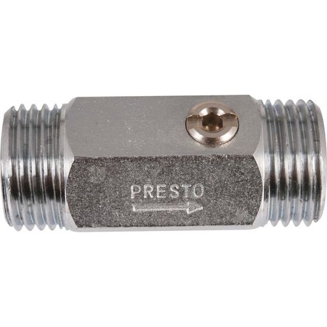 Robinet d'arrêt droit - MM G1/2' - avec joint filtre plat - Presto (1/4)