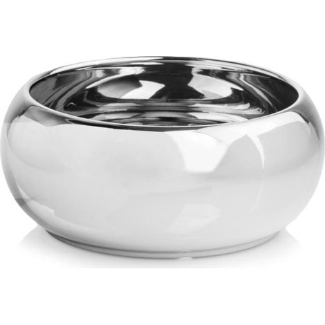 Vaso in ceramica con coperchio, ciotola argentata, 14 cm (1/2)