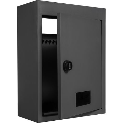 Mophorn Durch-die-Wand-Briefkasten, robuster Stahlbriefkasten mit 2,8-7,9"" 13"" Zahlenschloss, 12,5x6,3x16,9"", schwarz – sicher und stilvoll
