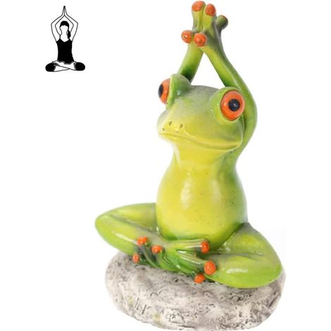 1 Figurine de grenouille,résine,style yoga,décoration intérieure,maison,bureau