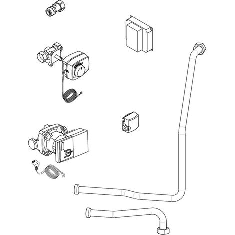 Kit 2ème circuit vanne basse température pour chaudière fioul - ATLANTIC - 074604