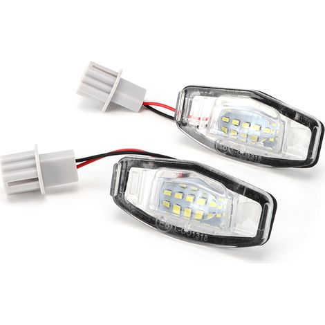 Plaque d'immatriculation LED 12-30V 2 Pièces, Feu de Plaque pour Civic, Éclairage de Plaque Minéral Blanc, Lampe de Plaque Auto Universelle (1/3)