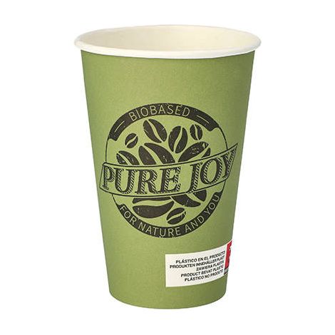 Gobelet en papier « Pure Joy » vert 350 ml, diamètre 80 mm 50 pièces.