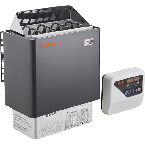 Poêle de Sauna Électrique Portable, 6 kW, 400 V 3 N, avec Minuterie 3 h, Contrôleur Numérique, 110℃ Max, pour Sauna 5-9 m³, Utilisation Commerciale de Douche Spa Hôtel, Pierres Non Incluses (1/5)