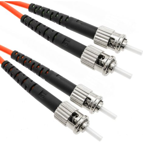 BeMatik - Cable de fibra óptica ST/PC a ST/PC multimodo duplex 50/125 de 50m OM2