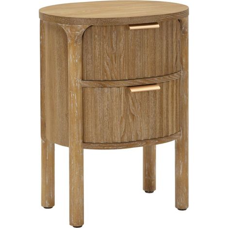 Comodino Goteborg in legno abete naturale con cassetti 38x34x52 cm (1/5)