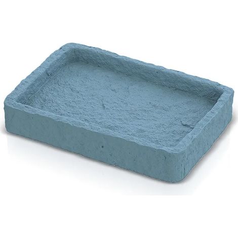 Porta sapone da appoggio turchese cobalto in resina effetto pietra (1/3)