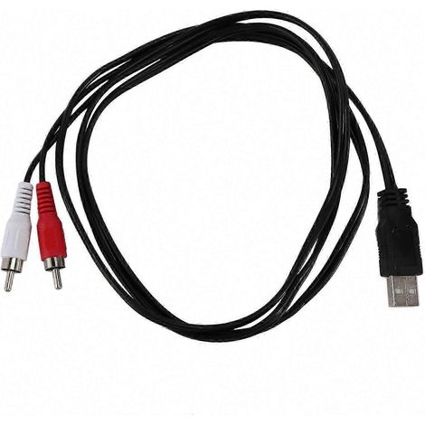Câble AV 1,5 m USB A mâle vers 2 RCA phono mâle pour PC TV aux vidéo adaptateur (1/5)