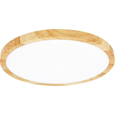 Plafoniera LED Soffitto Rotonda 18W Ø23cm Effetto Legno – Colore della Luce selezionabile, Calda, Fredda, Naturale, 1700lm, IP40 - Diametro: 60cm