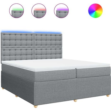 Maison Exclusive - Cama box spring con colchón tela gris claro 20