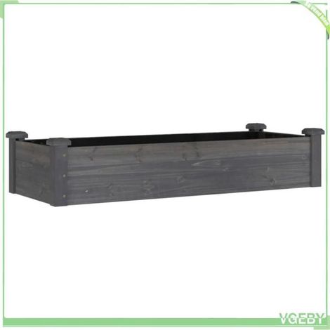 Lit surélevé de jardin - FAFEICY - 364288 - 120x45x25 cm - Bois massif sapin - Doublure incluse (1/5)