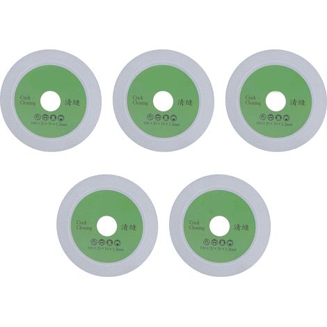Lame de scie diamantée 5 pièces pour le nettoyage et le rainurage des fissures de carrelage en porcelaine et céramique, 100 x 20 x 10 x 1,2 mm (1/5)