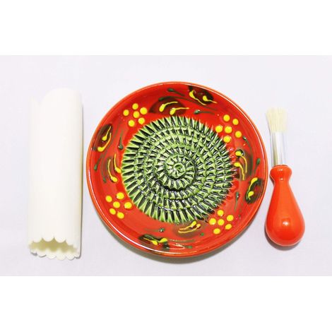 Assiette à râper méditerranéenne rouge (1/5)