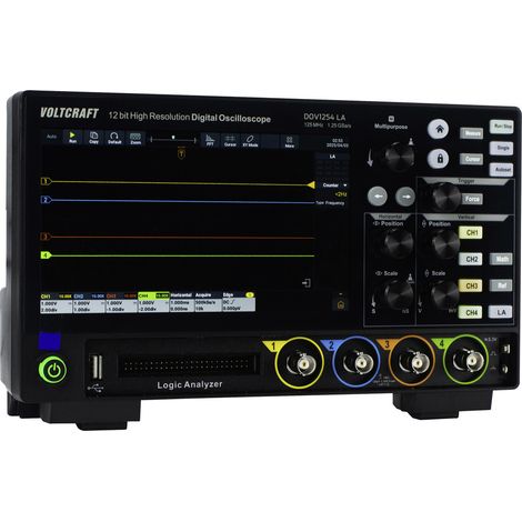 VOLTCRAFT DOV1254 LA Digital-Oszilloskop 125 MHz 4-Kanal 1.25 GSa/s 100 Mpts 12 Bit Digital-Speiche (1/5)