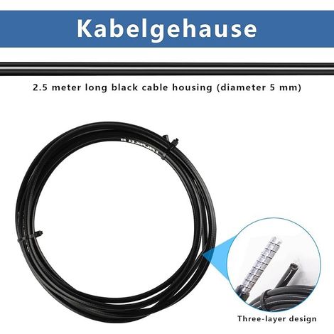13 Set de Cable de Frein Vélo, 2.5m Cable de Frein Velo Universel, Câble de Frein Avant et Après de Vélo: Embout Cable Velo, Devant et Derrière Gaine de Frein Vélo de Montagne VTT Route (1/5)