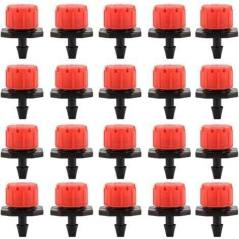 Pack of 100 drip irrigation drippers, garden watering nozzles, 360° adjustable automatic watering for plants, greenhouses, lawns, DIY (1/4)
