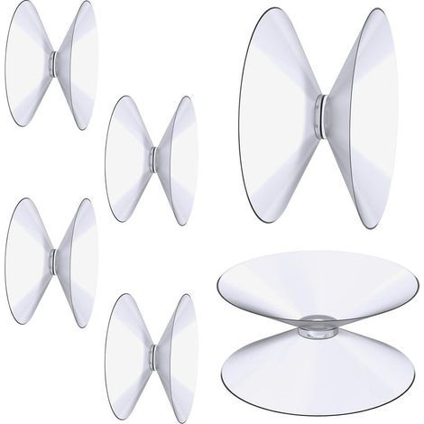 Ventouses Double Face, 6 Pièces 4 cm Ventouses Transparentes, Extra Fortes PVC Plastique Suspension Rideau Isolant Ventouse pour Miroir De Table En Verre, Miroir de fenêtre de salle (1/5)