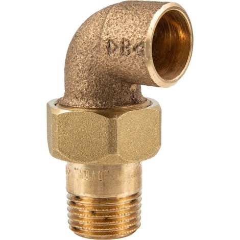 Rotguss-Lötfitting Winkelverschraubung 90°, 28 mm x 1 Zoll AG konisch dichtend - Typ 4098G, DVGW