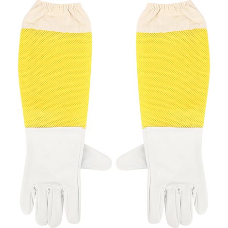 Paire de gants de protection apicole respirants, manches longues en maille, outil de travail pour apiculteurs hommes femmes unisexe XXL (1/5)
