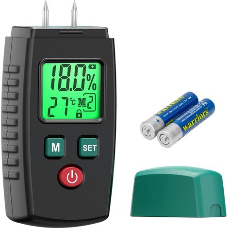Testeur Humidité, Détecteur d'Humidité à Broche avec 5 Modes, Écran LCD avec rétroéclairage vert, Détecteur de Moisissures pour Bois et Matériaux de Construction. (1/5)