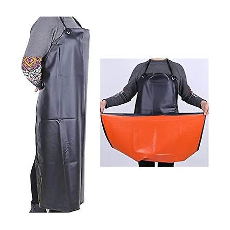 tablier De Travail En Cuir Impermable Rsistant Aux Taches D'acide Chimique Rsistant  L'huile Atelier Industriel Tabliers De Travail Avec Sangles R (1/5)