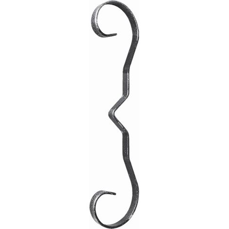 Volute d'ornement - Hauteur 245mm Largeur 50mm plat de 12x3mm - Fer forgé - À souder - DECO FER FORGE (1/2)
