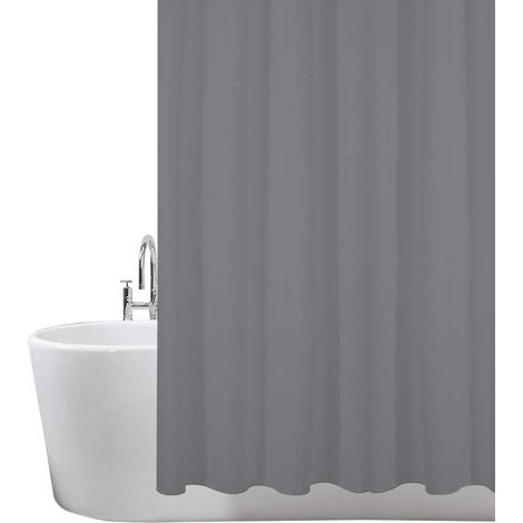 Rideau de Douche résistant à la moisissure 180 x 180 cm 100% Polyester – Gris Anthracite – Lot de 2 (1/5)