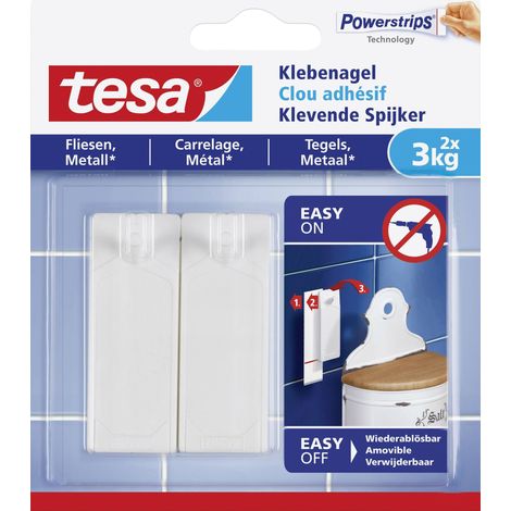 Clou adhésif tesa® tesa 77763-00000-00 blanc 2 pc(s) W680511 (1/6)