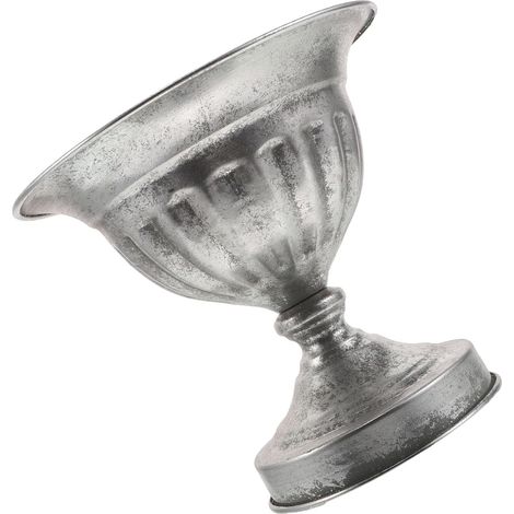 Jardinière Vintage en Fer Argenté sur Piédestal 24 Cm Hauteur X 25 Cm Diamètre, Pot Décoratif pour Fleurs D’intérieur et Extérieur, Vase Urne Européen pour Terrasse, Centre (1/5)