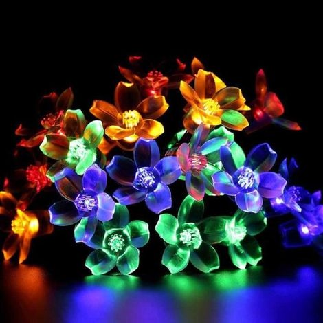 50 LED Guirlande Lumineuse Solaire, 7 mètres, Étanche Extérieur, Multicolore avec 8 Modes, Décoration Jardin et Fêtes