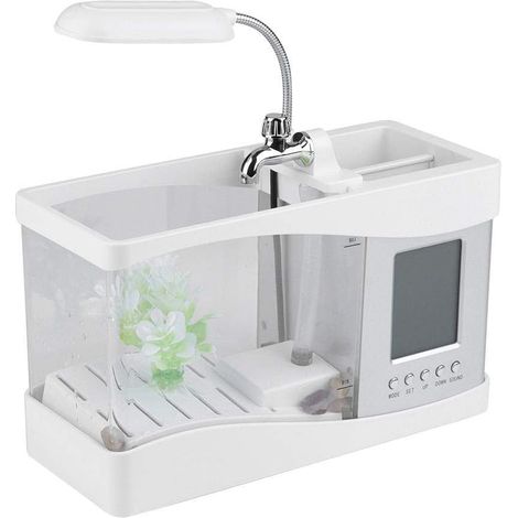 Mini aquarium de table, alimenté par USB, rechargeable, pour petits poissons et plantes aquatiques.-AquaForge