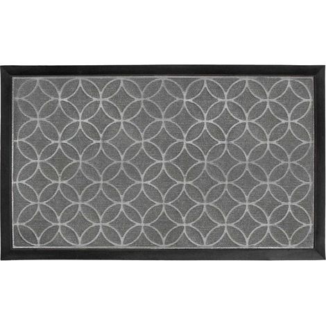 Tapis d'Entrée en Relief "Emilio" 45x75cm Gris (1/2)