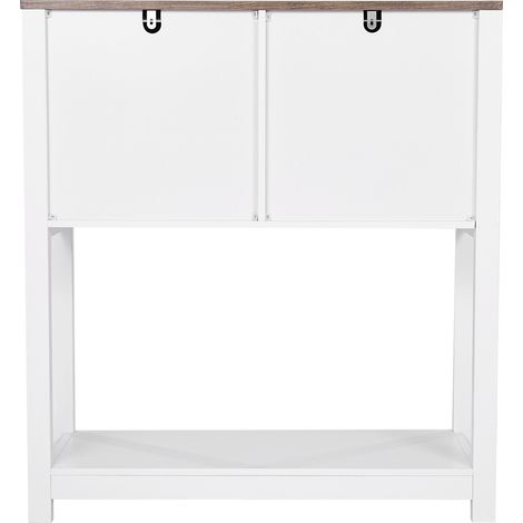 Mophorn Mobile Bar da Caffè 80 x 35 x 88 cm con 3 Ripiani, Tavolo da Bar con Ante Magnetiche, Mobile in Stile Fattoria, Credenza Rustica per Soggiorno (1/5)
