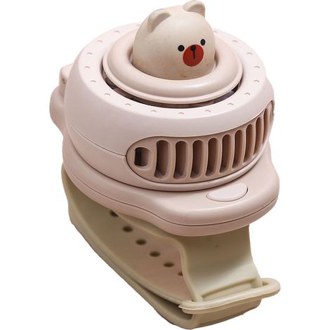 Ventilateur de Poche Mini USB pour Enfants - Montre Ventilateur Portable Élèves - Marron (1/5)