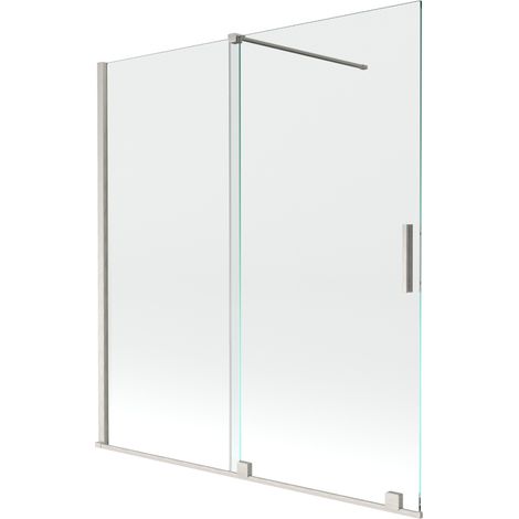 Pare-douche coulissant 2 panneaux Mexen Velar 150 x 150 cm, transparent, nickel brossé - 896-150-000-01-97 (1/2)