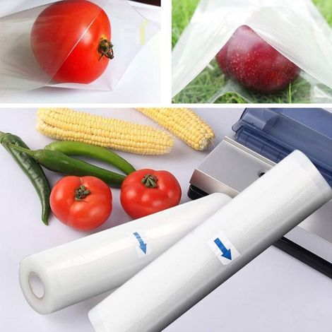 Sac sous Vide Alimentaire, Rouleaux d'emballage pour Machine sous Vide, Économiseur de Nourriture,sans BPA (2 Paquet,20×500cm) (1/4)