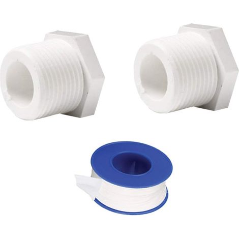 Capuchon de Tuyau D'eau Blanche - Raccords de Tuyau en PVC - Couvercle D'extrémité Externe, 25mm, 2pièces (+ 1pièces tape) (1/5)