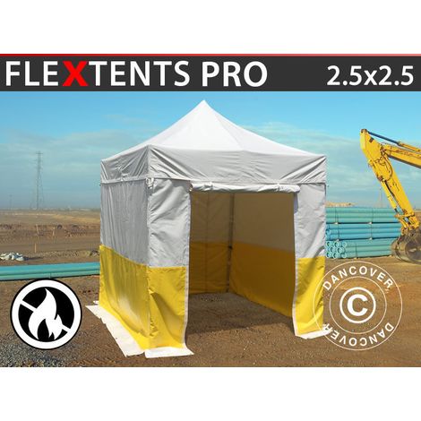 Pop up gazebo FleXtents® PRO 2.5x2.5 m, PVC, Work tent, Flame retardant, incl. 4 sidewalls (1/2)