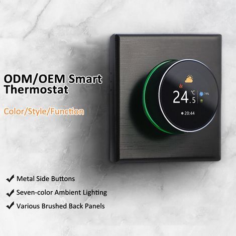 Intelligenter WLAN-Thermostat, Farbbildschirm, drehbare Heizung mit Hintergrundbeleuchtung, Temperatursensor, Temperaturkalibrierungseinstellung (1/5)
