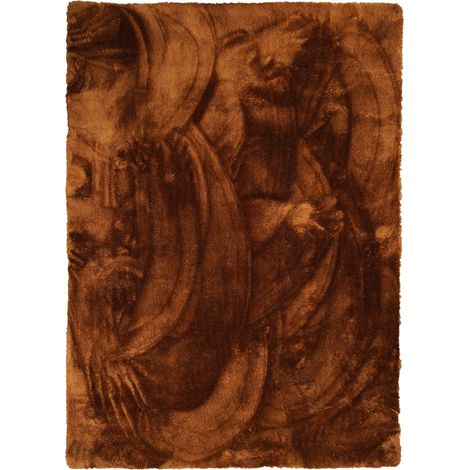 Tapis shaggy à poils longs extra-doux 160x230 – Couleur marron – Confectionné en polycoton pour un aspect chaleureux et cosy – Thedecofactory (1/5)
