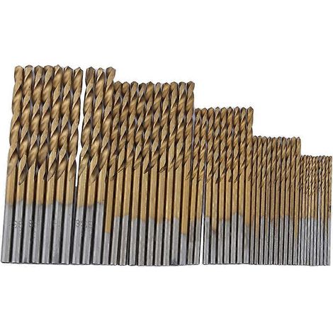 HSS-Bohrer-Set (1/1,5/2/2,5/3 mm) aus Hochleistungs-Schnellstahl, titanbeschichtet