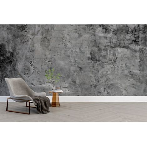 Papier peint grunge beton brut brosse gris anthracite 1 - 150 x 250 cm (1/2)