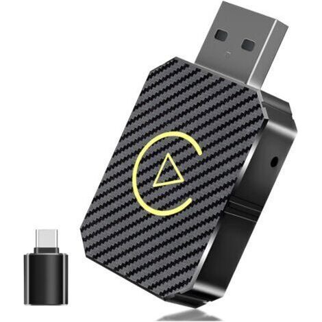 Adaptateur CarPlay sans fil pour Apple iPhone, adaptateur sans fil carplay avec câble d'extension USB & USB-C/Type-C, Compatible avec Les Voitures à partir de 2016 et Phone iOS 10+ (1/4)