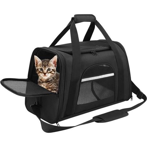 Sac de transport pliable pour chien et chat – Oxford – Respirant – Voyage, voiture, train (1/5)