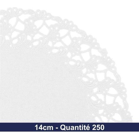 GDP - Napperon dentelle rond en papier - Blanc - 14cm - x250 (1/2)
