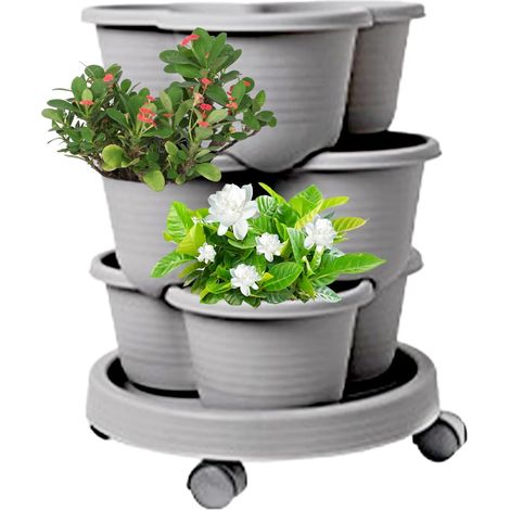 Tour de Jardin Verticale - Étagère à Empilable pour Extérieur - Bacs à (1/5)